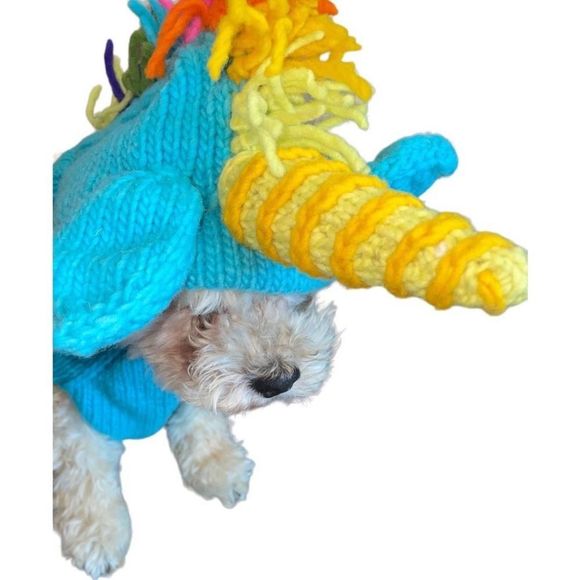 Hand Knit Custom Puppy Unicorn Sweater New - Picture 5 of 13